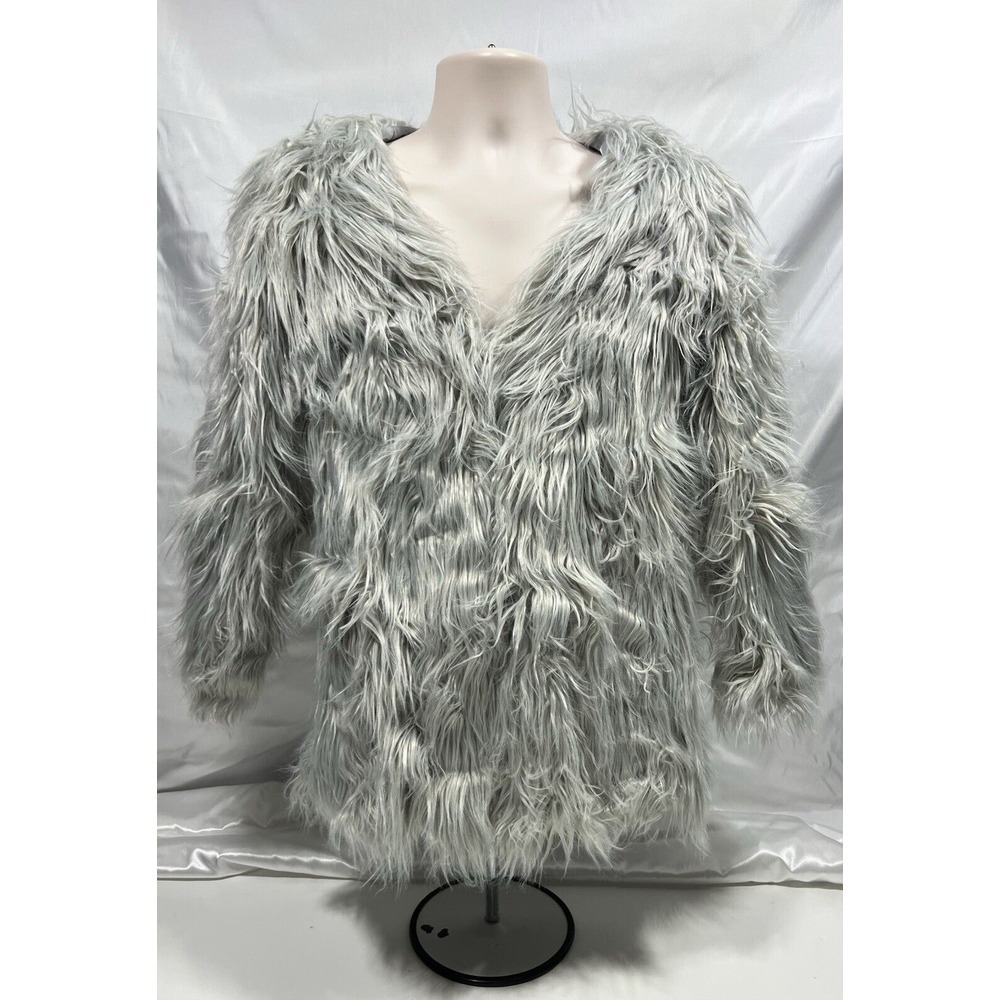 Wenxi Women's Faux Fur Jacket Gray Size M - Picture 1 of 8